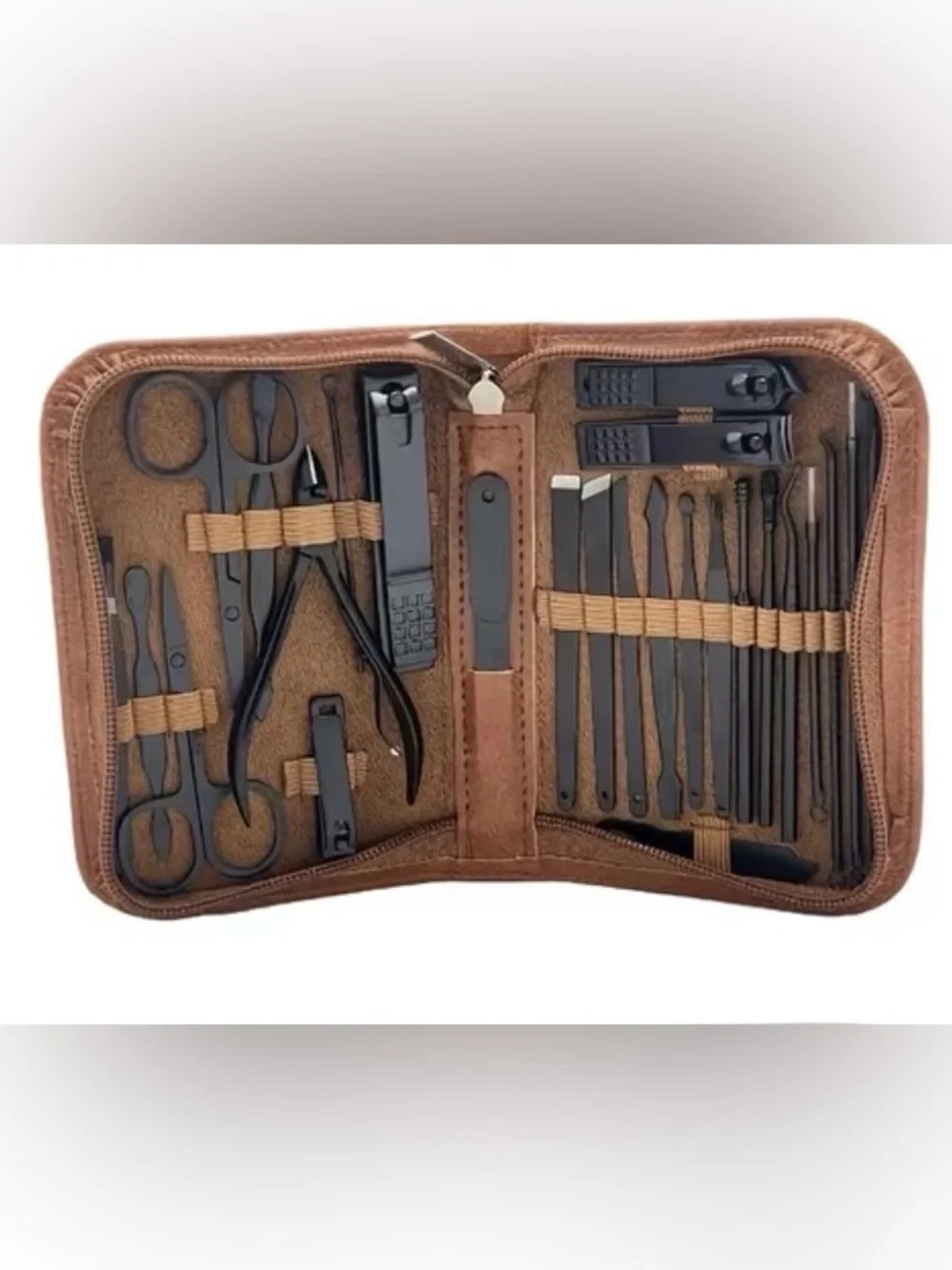 NEW - 26 Manicure and Pedicure Set Stainless Steel Nail Clippers & Travel Case